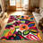 1PC vibrant bold bohemian floral folk art print area rugs for Living Room, Soft and Comfortable, Suitable for all seasons, easy-to-maintain, machine washable Indoor floor mat, Under Table Farmhouse suitable for dining table, bedroom, entryway, patio,-1723483876