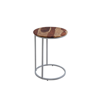 Solid Mango Wood And Metal C-Table
