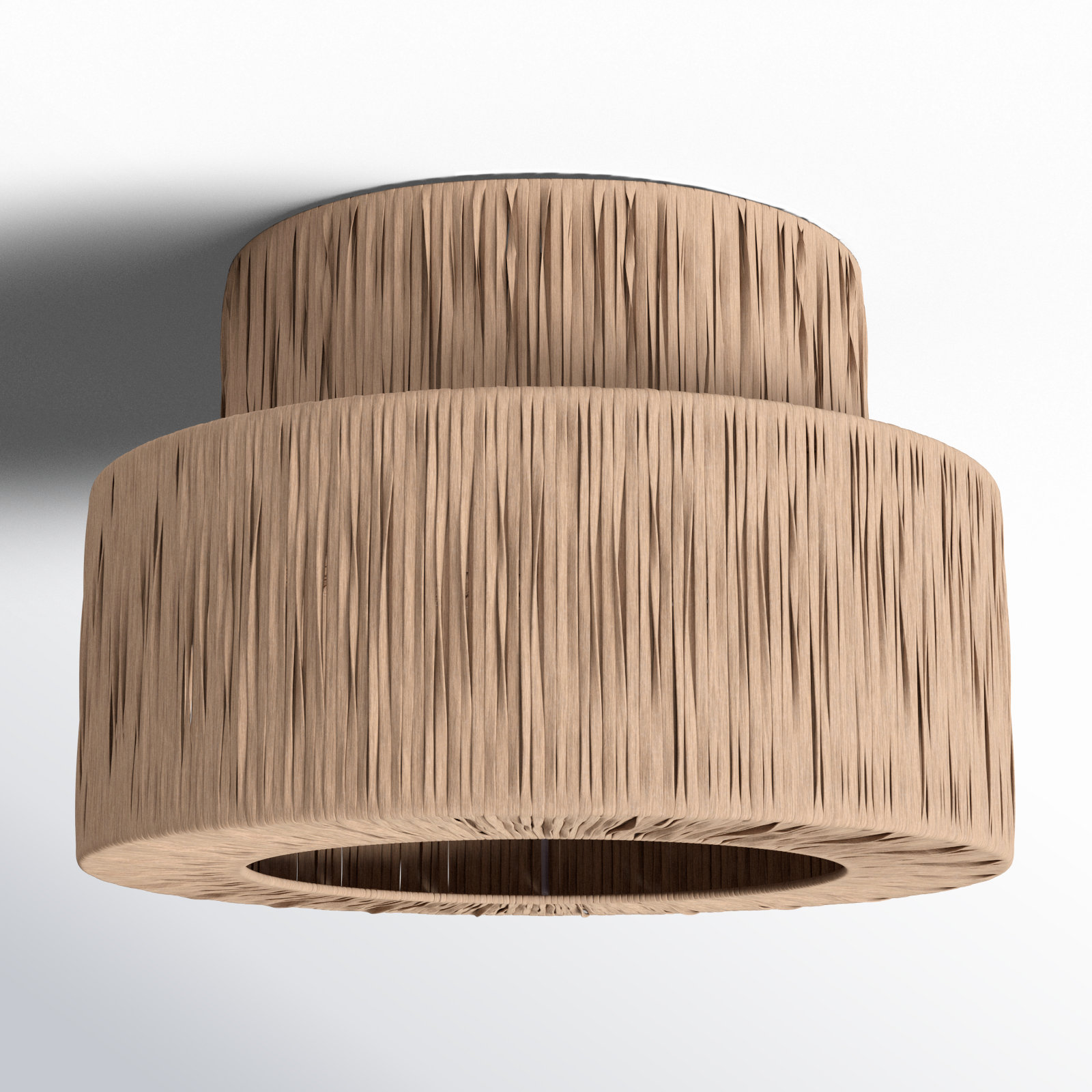 Abbie Single Light Flush Mount, 8.5'' H x 12.6'' W x 12.6'' D, Wood