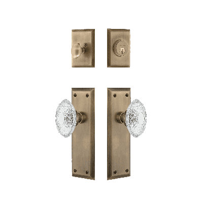 Nostalgic Warehouse New York Entry Set with Crystal Victorian Knob