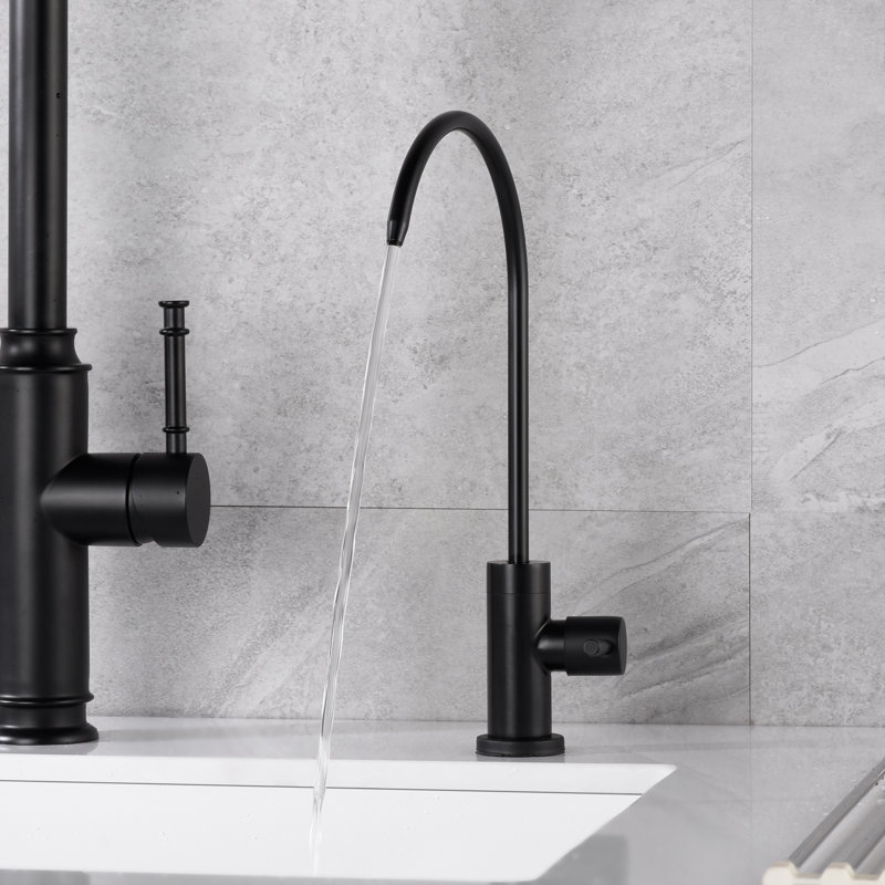 Sumerain Matte Black Pure Drinking Water Faucet, Lead Free Stainless Steel 304 Kitchen Water Filter  Faucet, Matte Black