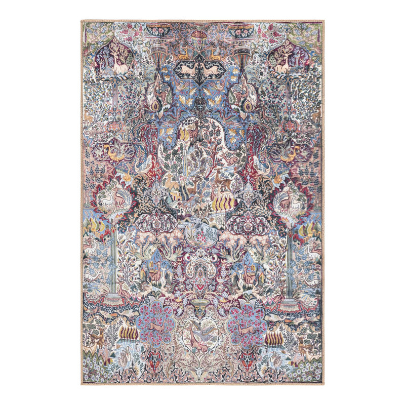 Mckinleigh Performance Chenille Floral Indoor Rug, Rectangle 4'1" x 6'1"