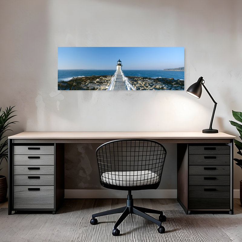 Marshall Point, phare de 1832, baie de Penobscot, Port Clyde, Maine, paysage côtier abstrait, art mural, H 12 po x l 36 po
