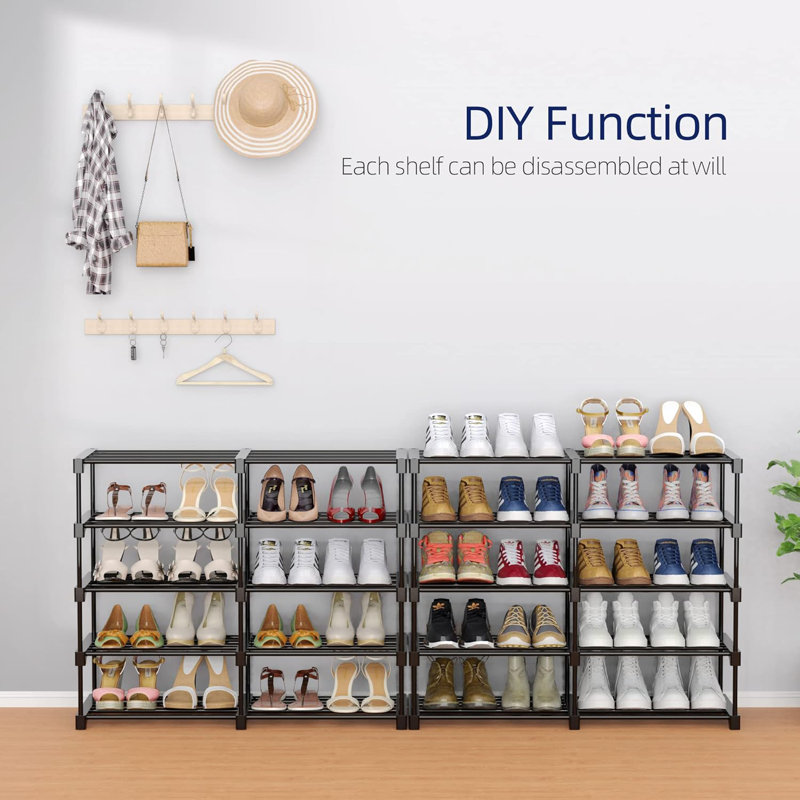 9-Tier Shoe Rack Organizer With Double Row Design, Nonwoven Dustproof Cover, And Adjustable Shelves For Closet And Entryway Storage
