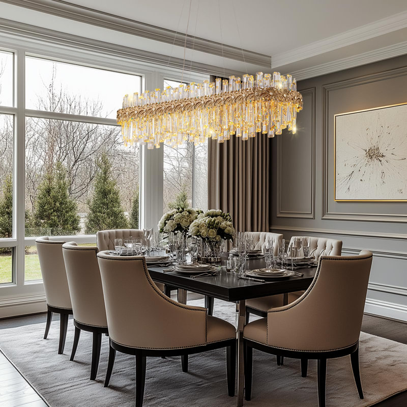 40 "lustres en cristal de luxe dorés pour la salle à manger