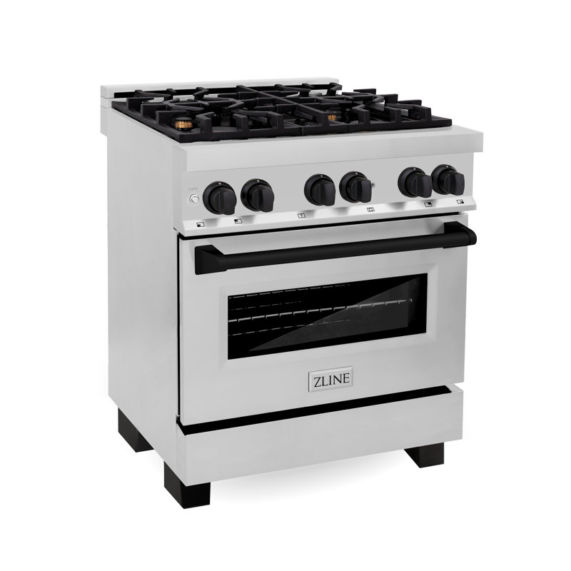 ZLINE Autograph 30" Legacy Dual Fuel Range w/ 4 Burners, Matte Black