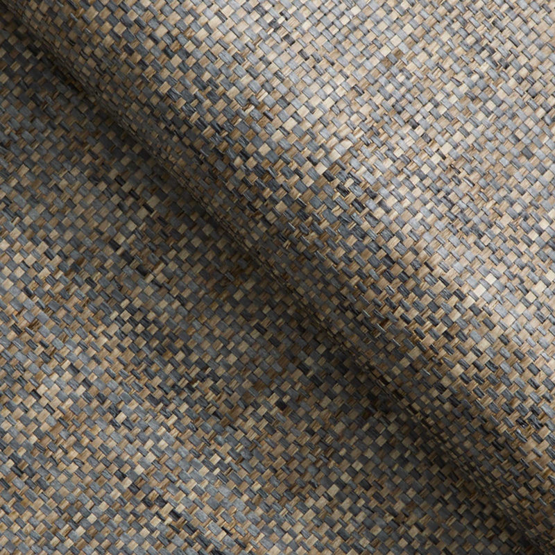 Boxweave Paperweave Wallpaper, Brun et bleu