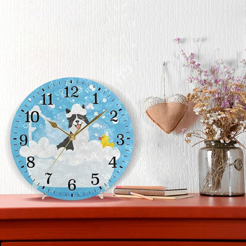 Horloge murale silencieuse pour salle de bain JUNZAN