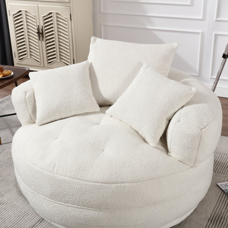Méridienne rembourrée Roosendaal, Beige Boucle