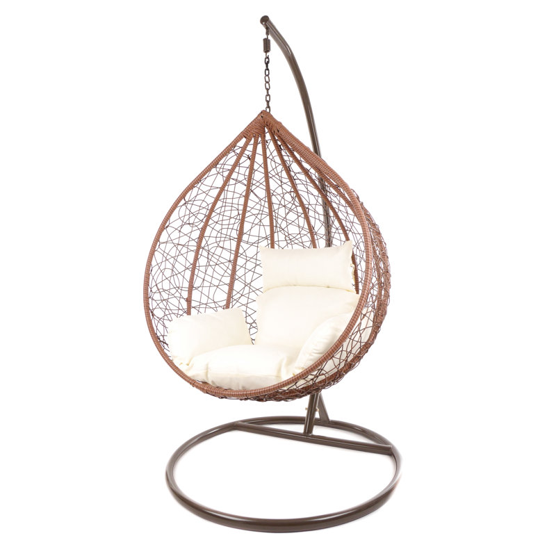 Schaible Swing Chair with Stand, Ivory, Brown