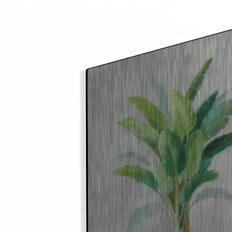 Art mural en métal Winston Porter «Greenhouse Palm 2 Chevron» par Danhui Nai, H 24 po x l 24 po
