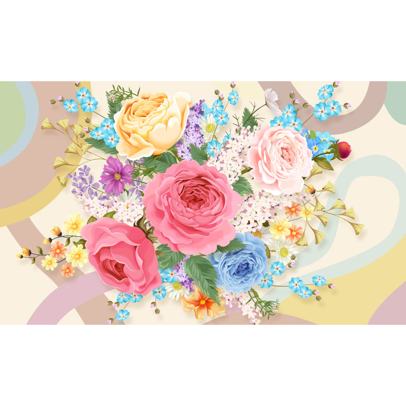 Papier peint floral Garden Rose, L 75,96 po x l 114 po