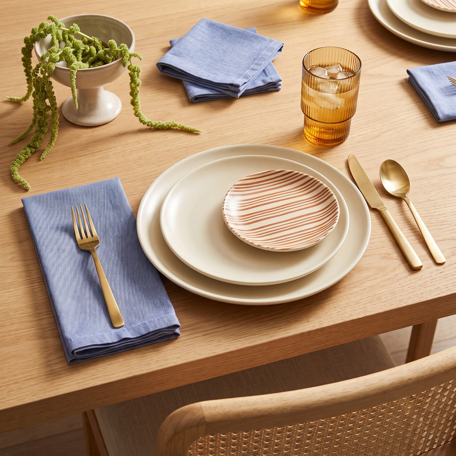 Caron Reversible Cotton Napkin, Navy