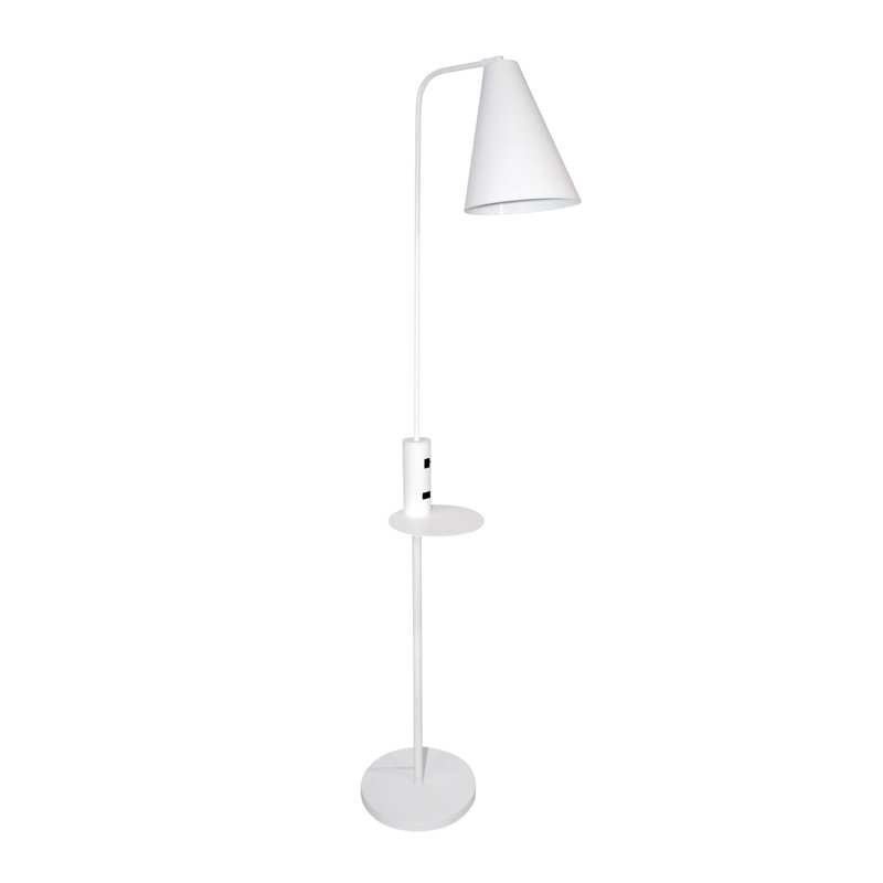 Electra 160cm Tray Table Floor Lamp with USB, White