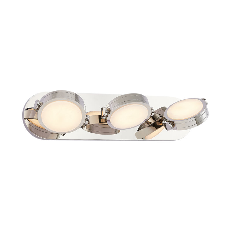 Blanco Dimmable LED Vanity Light, Polished Nickel/Alabaster