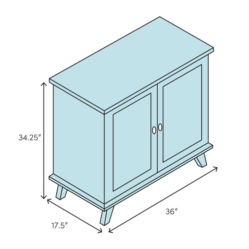 Traditional Black 36'' Accent Cabinet with Adjustable Shelf