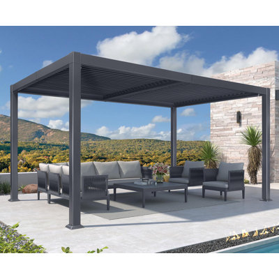 Purple Leaf Louvered Aluminum Pergola Modern Outdoor Pergola With Adjustable Roof For Deck Garden Yard