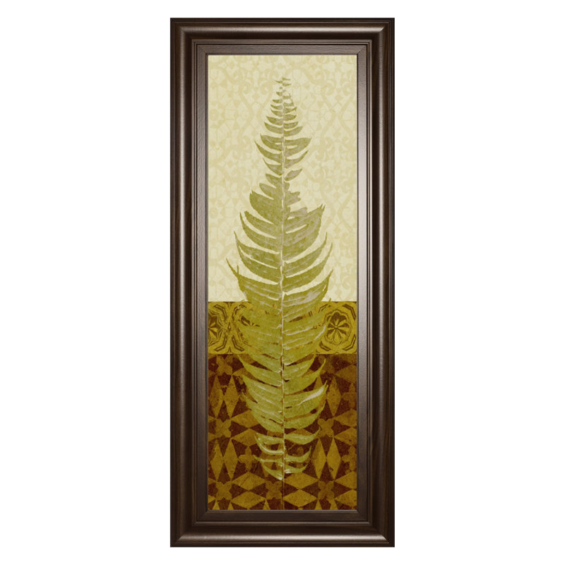 Art mural tropical Frond II - cadre brun de 18 po x 42 po