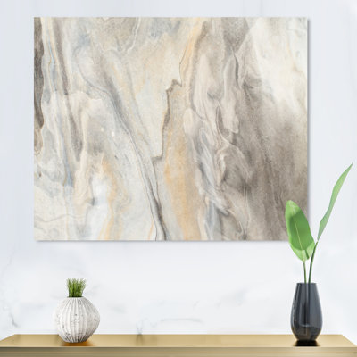 Liquid Art Waves In Shades Of Gray V - Print on Canvas