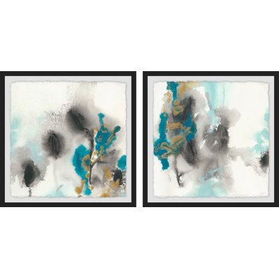 « cerulean mirage diptych », ensemble de 2 reproductions encadrées