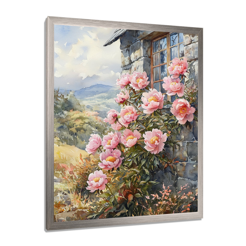 Baltimore - salon d'art mural floral, H 32 po x l 24 po, Reproduction encadrée d'une seule photo, Argent argent
