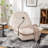 Ivory Recliner, Reclining Lazy Chair, Mobile Phone Holder, Large And Comfortable Reading Chair, Swivel Gliding Rocking Chair, Gold-Stamped Velvet-1175699931