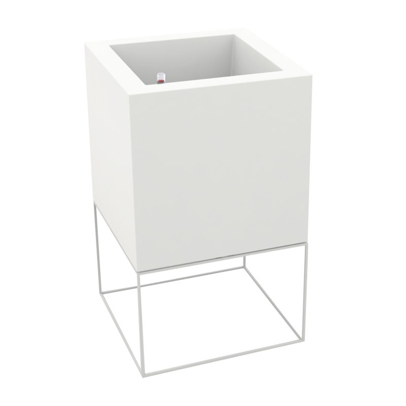 Vela Resin Pot Planter, 39.25" H x 23.5" W x 23.5" D, Steel