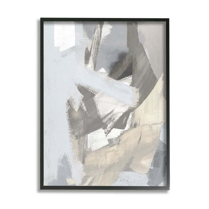 «Chaotic Grey Abstraction», reproduction encadrée sur bois, H 30 po x l 24 po x P 1,5 po, Giclée encadrée noir minuit