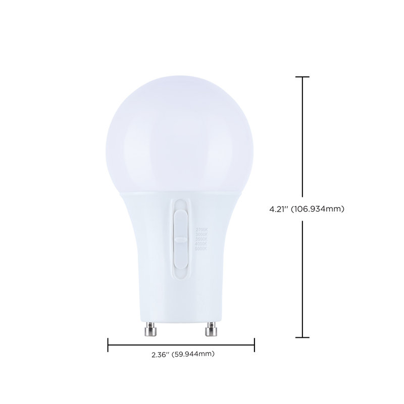15.5 Watt LED A19 27K/3K/35K/4K/5K GU24 Base 120 Volt, 11.5 W, 1100 Lumens