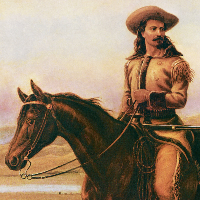 Buffalo Bill on Charlie, 1865 - reproduction d'art sur toile, H 50,75 po x l 38,75 po x P 1,25 po