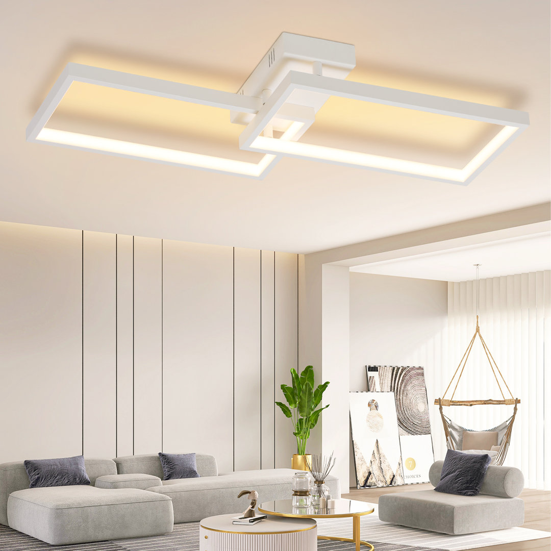 LED-Deckenleuchte 2-flammig dimmbar Quadratsich Design Coben 80cm