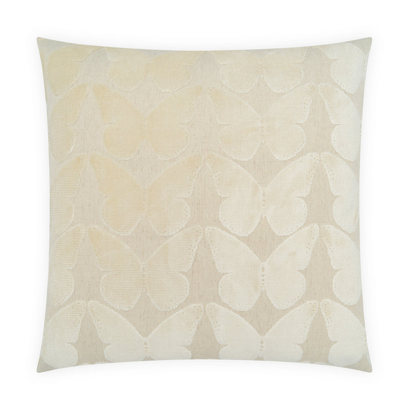 Coussin décoratif Flutterby, Ivory, Square 22"