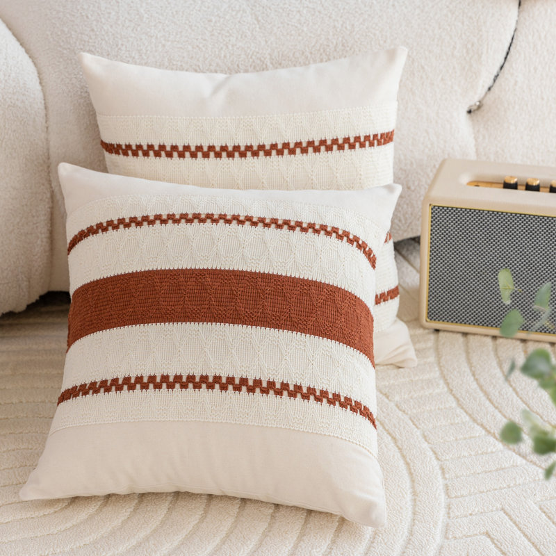 Housse de coussin Barossa, Rouille, Carré 18 po