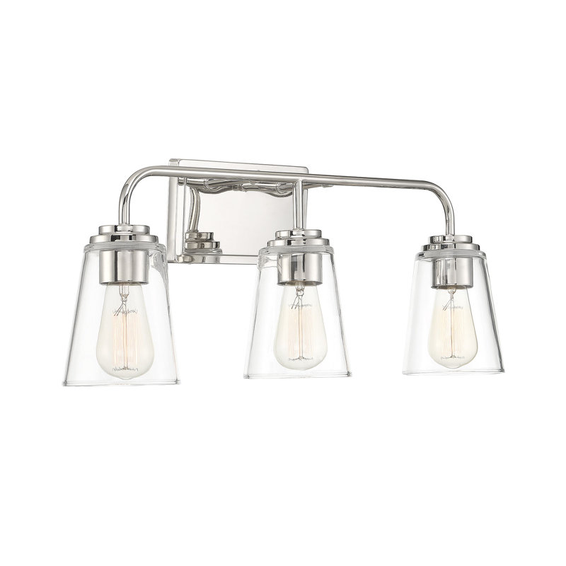 Luminaire pour meuble-lavabo de salle de bain 3 lumières Meridian en nickel poli, Nickel poli