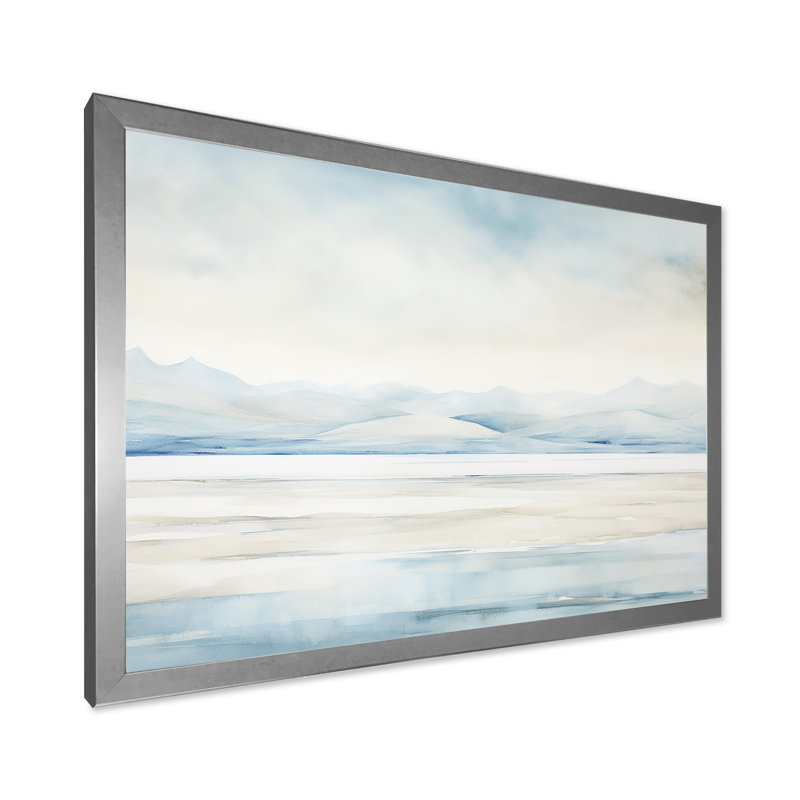 Minimal Glacier Antartica II, H 34 po x l 44 po x P 1,5 po, Cadre simple argenté