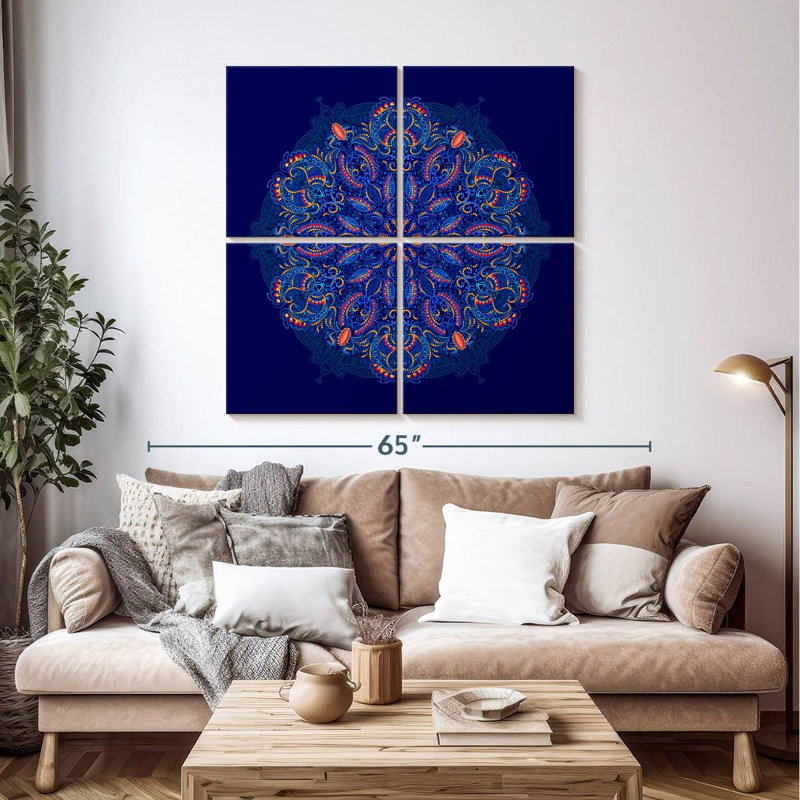 Paisley Mehndi Mandala, H 45 po x l 45 po