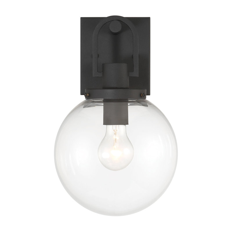 Latitude Run® Hayliee - applique murale d'extérieur 1 lumière au fini sable charbon, H 4,23 po x l 13 po x P 8 po