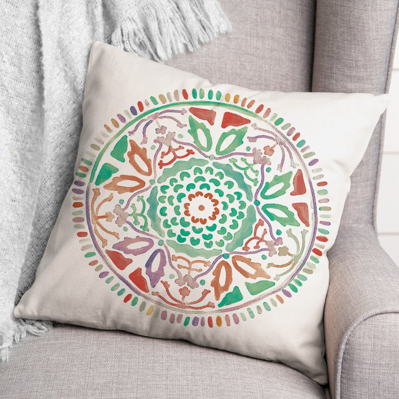Housse et insert de coussin extérieur d'extérieur, Bleu sarcelle, Floral 3