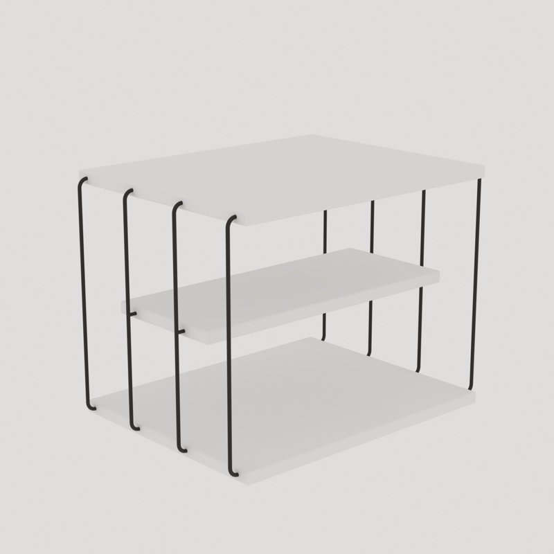 Table de bout avec rangement Debussy, Blanc