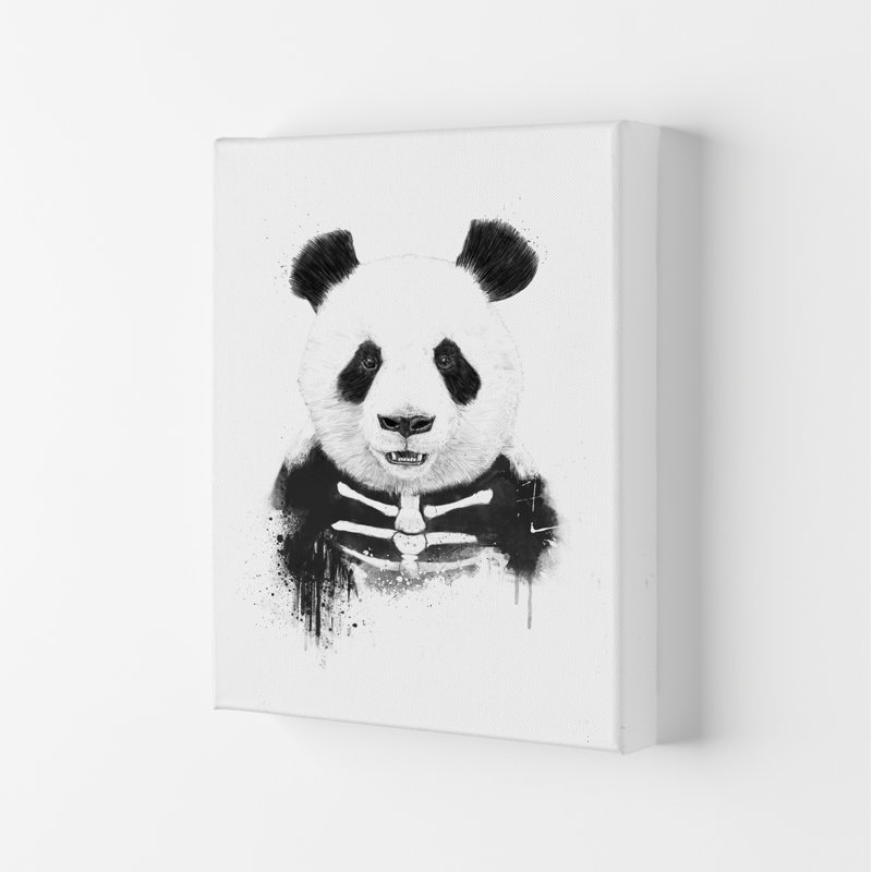 Zombie Panda by Mercedes Lopes Charro - Print, 42cm H x 29.7cm W x 4cm D, Wrapped Canvas