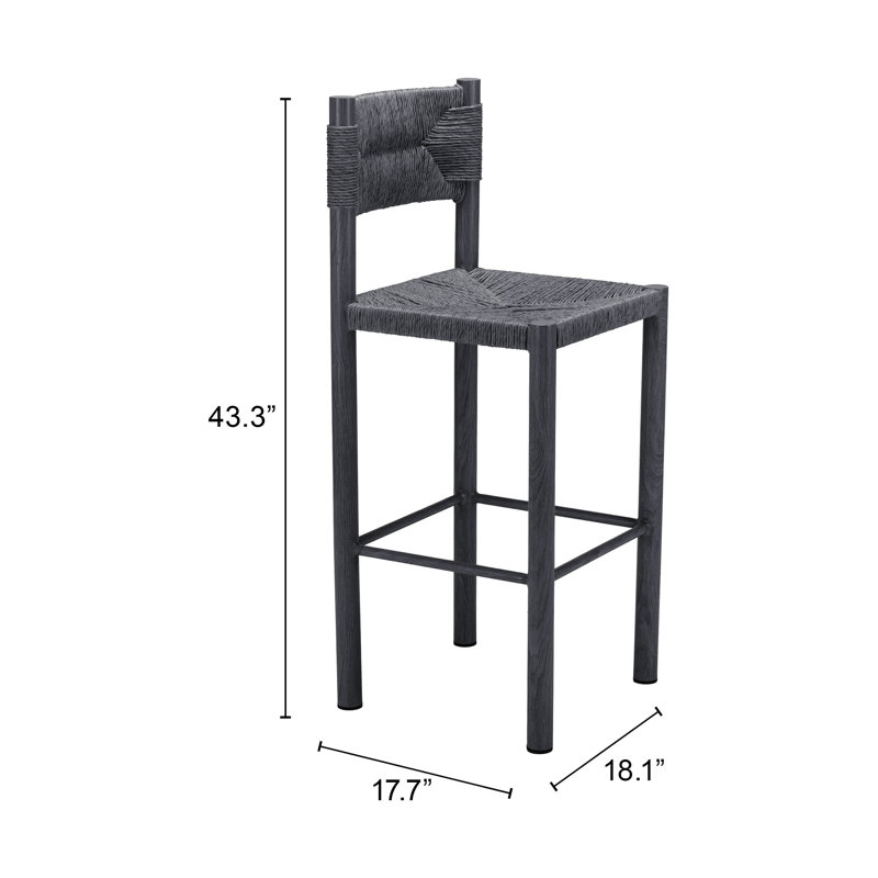 Tabouret de bar Iska, Noir