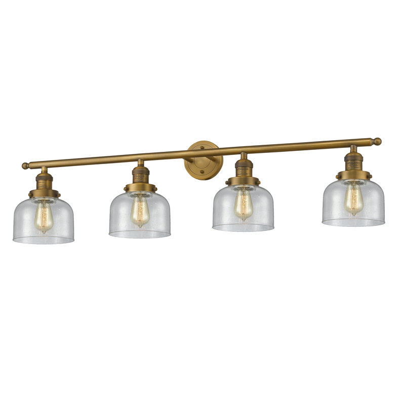 Éclairage de salle de bain à intensité variable 4 lumières Reyhani, Brushed Brass, Clear