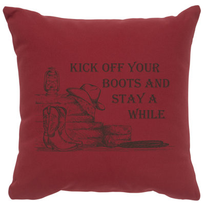 Wooded River Image Pillow - Kick off Boots - Cotton Brick