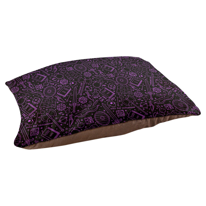 Coussin Byrge, Moyen (l 29,5 po x P 19,5 po x H 9,5 po), Noir / violet