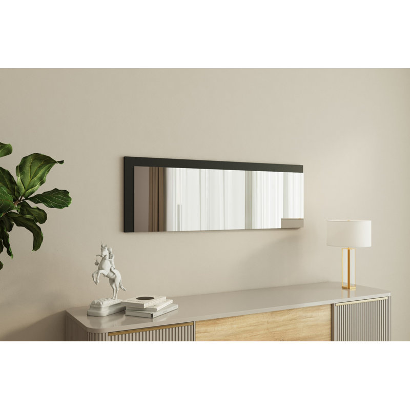 Alyze Rectangle Floor Mirror, Black