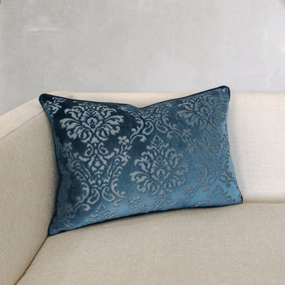 Rodeo Home Ladan Damask Velvet Rectangular Decorative Pillow
