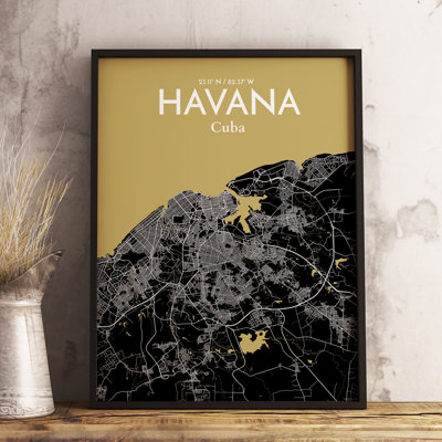 Havana City Map - No Frame Print