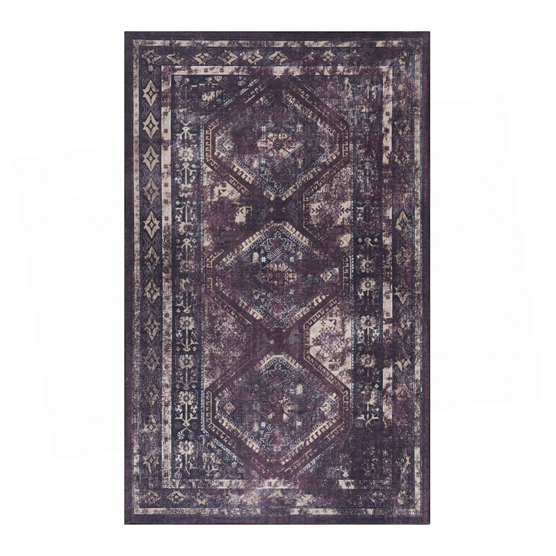 Black Washable Rug Doormat Rug, Rectangle 2' x 3'