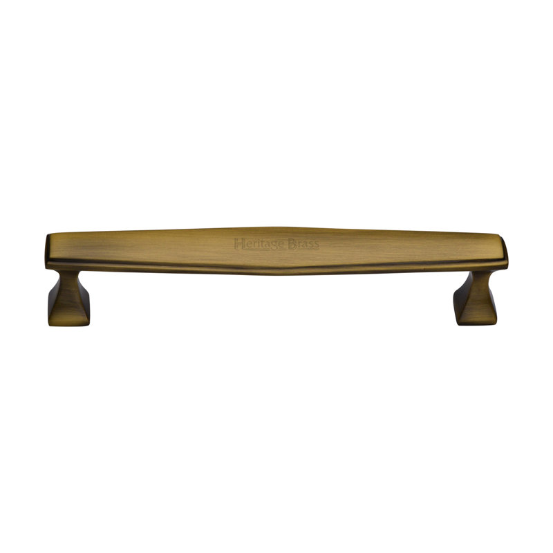 Heritage Brass Heritage Cabinet Pull Deco Design, Antique Bronze, 2.5cm H x 17.7cm W x 3.5cm D