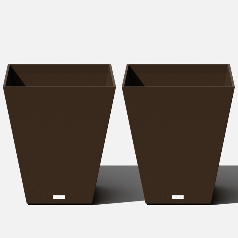 Nobleton Espresso Square 19" Outdoor-Indoor Modern Planter